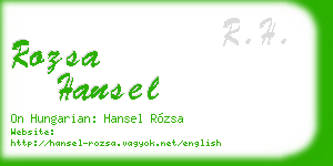rozsa hansel business card
